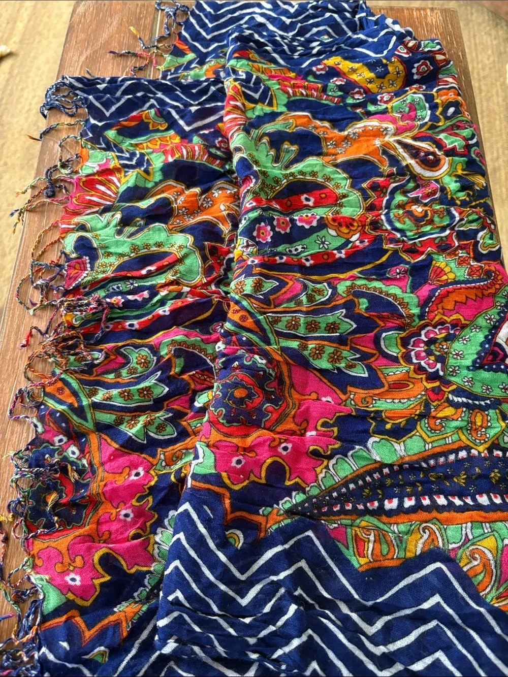 Vera Bradley Multicolor Paisley Maxi Skirt - Navy, Pink, Orange & Green